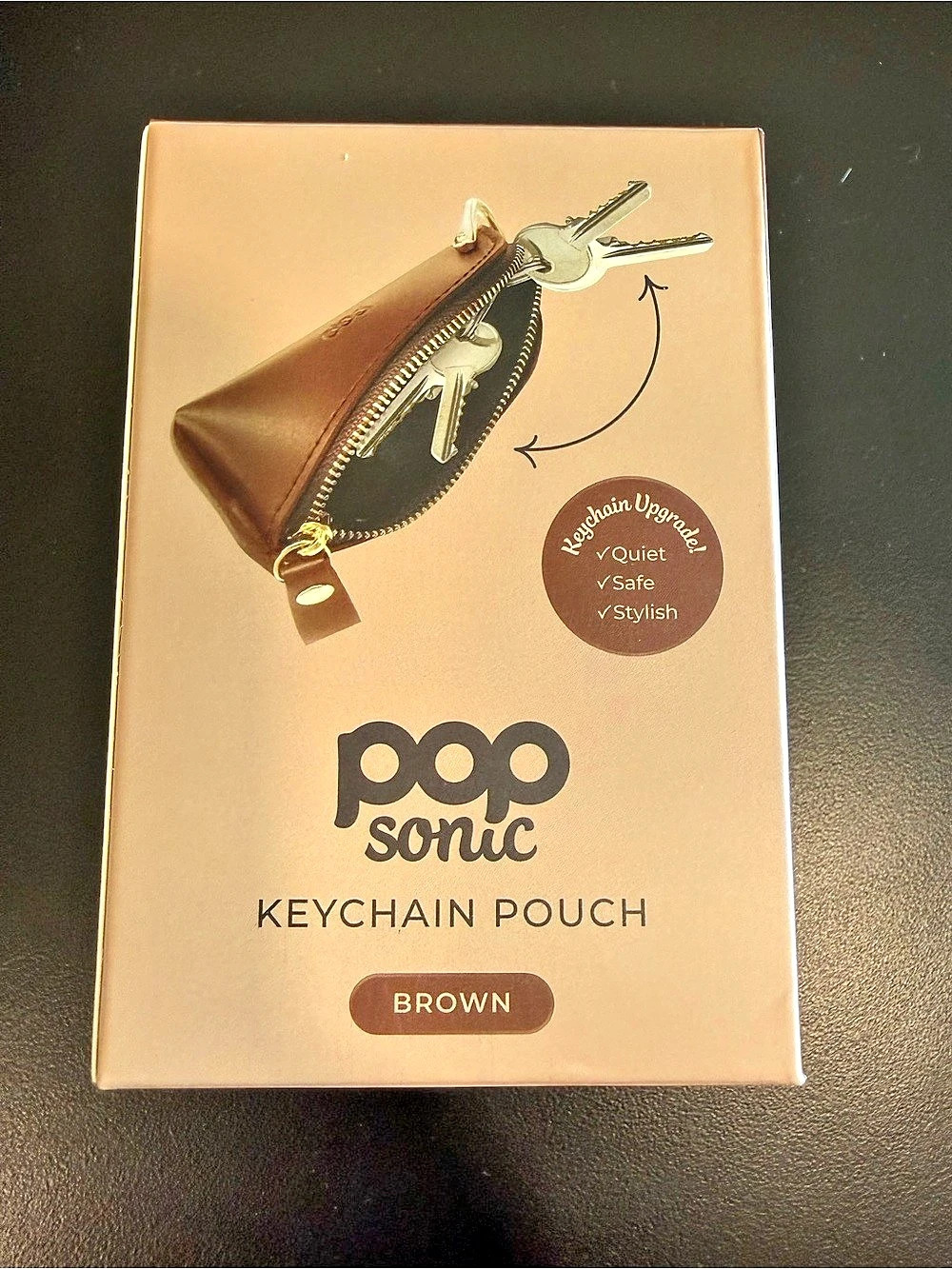 Pop Sonic Keychain Pouch Brown Leather NWT